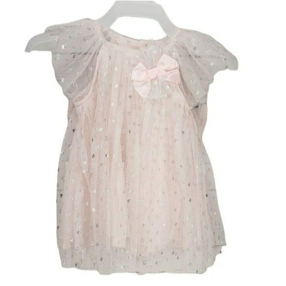 Little Lass Baby 0/3‎ Months Pink Hearts Dress